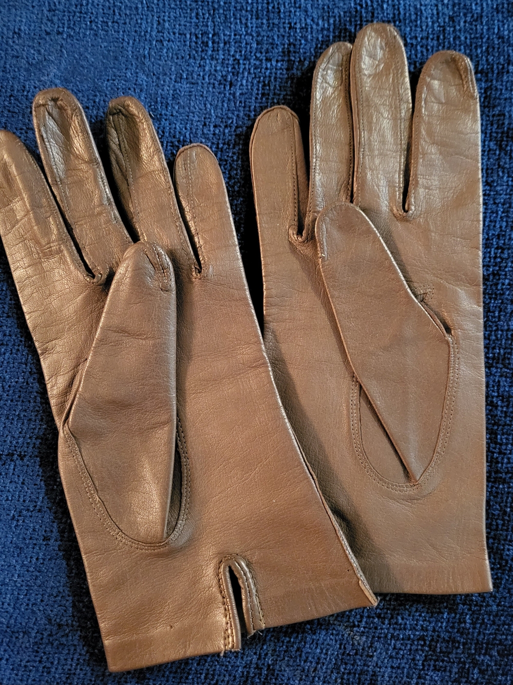 Vintage Brown Genuine 100% Leather Gloves